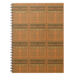 Invecklad orange Deco geometrisk spiral Anteckningsbok Med Spiral