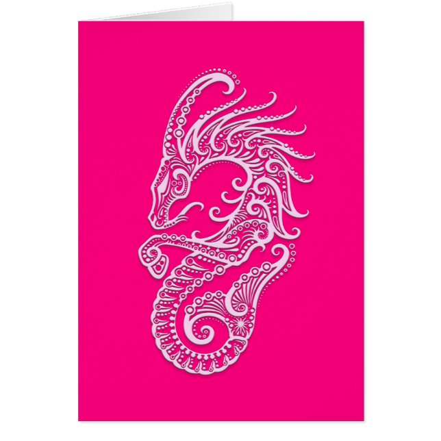 Invecklad rosa CapricornZodiac Hälsningskort (Framsidan)