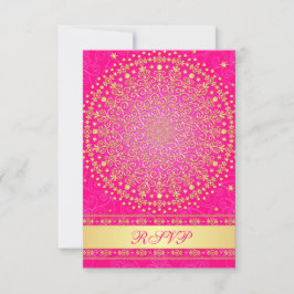 Invecklad Rosa, Guldscrollor Bröllops RSVP-kort OSA Kort