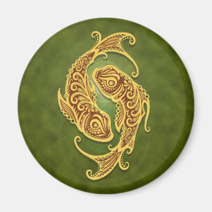 Invecklade gröna stam- Pisces Magnet