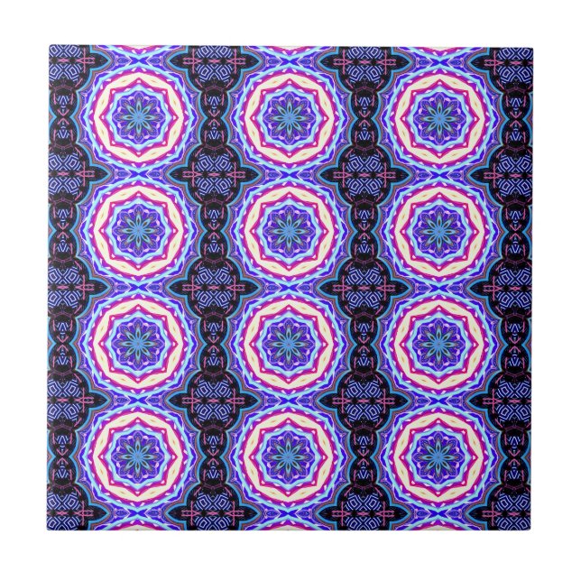 invecklade tibetan mandala-cirklar kakelplatta (Framsidan)