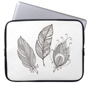 Invecklat fjäderklotter laptop fodral