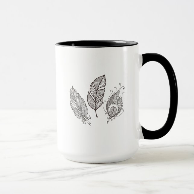 Invecklat fjäderklotter mugg (Höger)