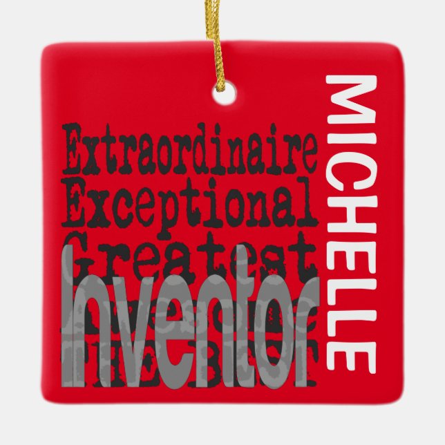 Inventor Extraordinaire-ANPASSNINGSBAR Julgransprydnad Keramik (Framsida)