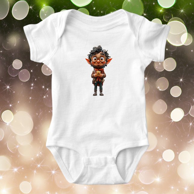Inventor jul Elf Baby Bodydräkt T Shirt (Skapare uppladdad)