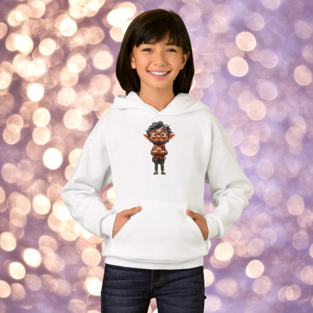 Inventor jul Elf Girl's Hoodie T Shirt (Skapare uppladdad)