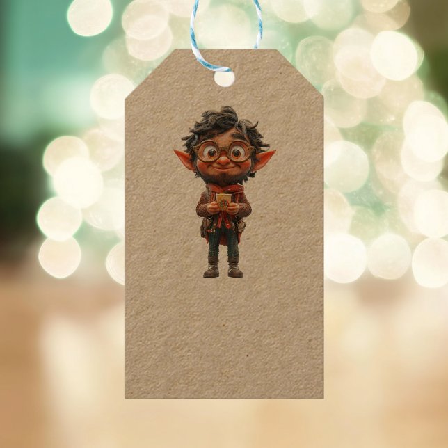 Inventor jul Elf Kraft Gift Märkres Presentetikett (Skapare uppladdad)