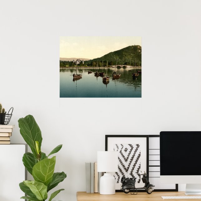 Inverary Castle and Bridge Scotland archival print Poster (Hemmakontoret)