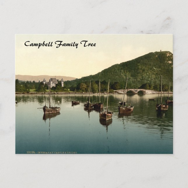 Inverary Castle and Bridge, Skottland Vykort (Framsida)