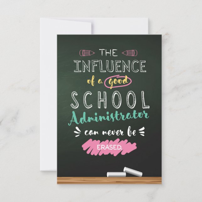 Inverkan av en Bra skoladministratör Tack Kort (Framsida)