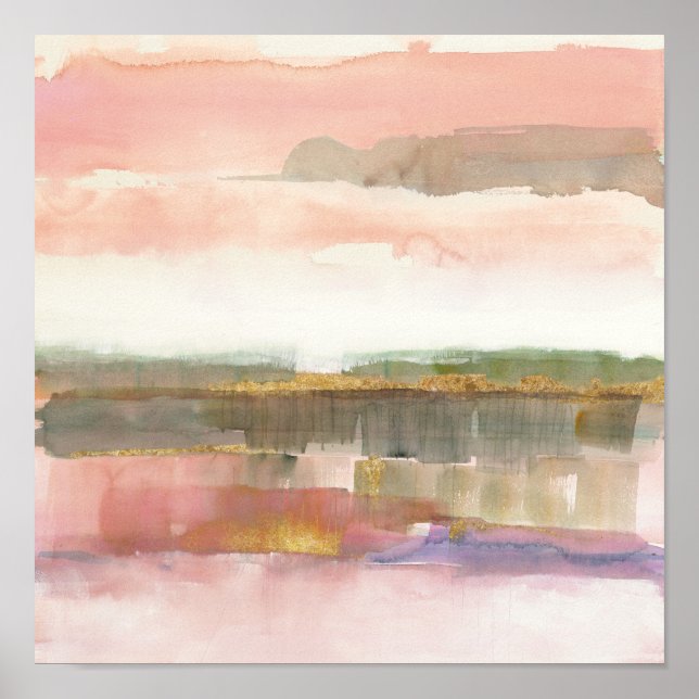 Inverkan på Linje och Färg Guld Skörd Poster (Framsidan)