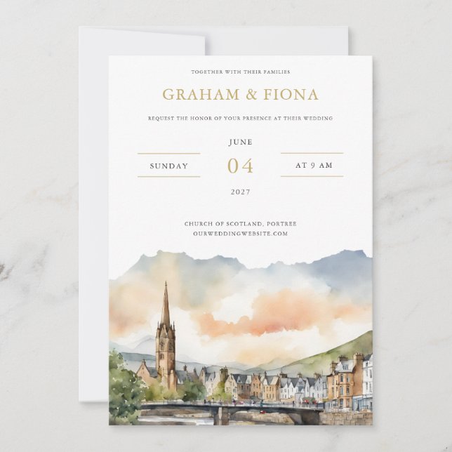 Inverness akvarellinbjudan inbjudningar (Framsida)