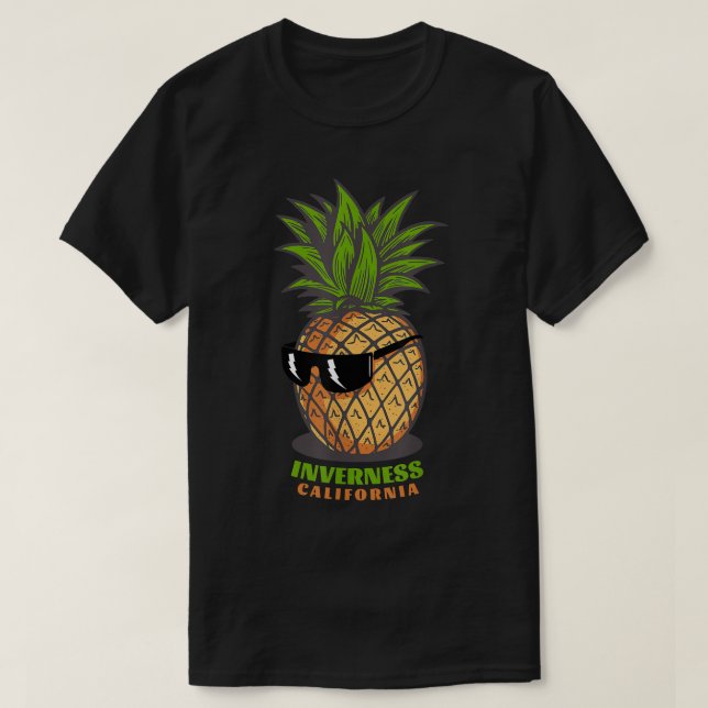 Inverness California CA Cute Pineapple Sunglasses T Shirt (Design framsida)