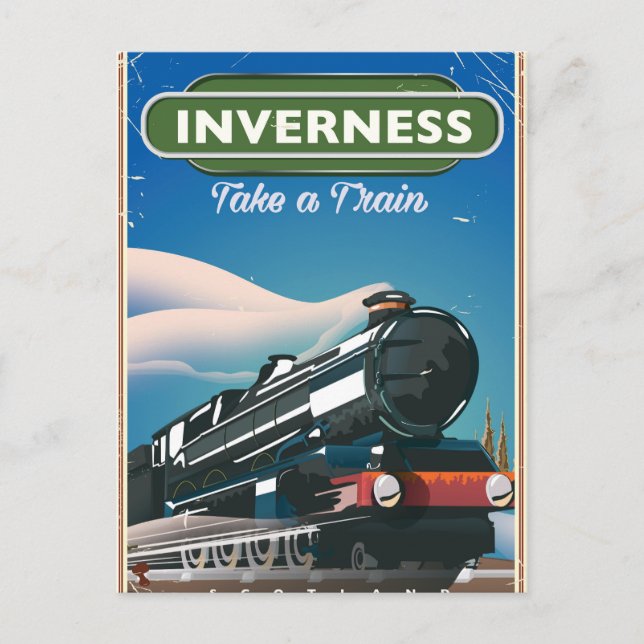 Inverness Skottland lokomotiv resposter Vykort (Framsida)
