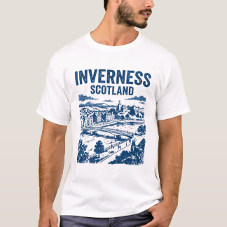 Inverness Skottland Slott Och Ness Bron T Shirt