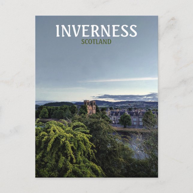 Inverness, Skottland, Storbritannien kvällsutsikt Vykort (Framsida)