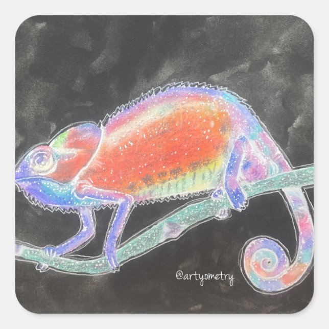 Inverse Chameleon Fyrkantigt Klistermärke (Framsida)