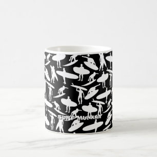 Inversed färger för surfare Collage på kaffemug Kaffemugg
