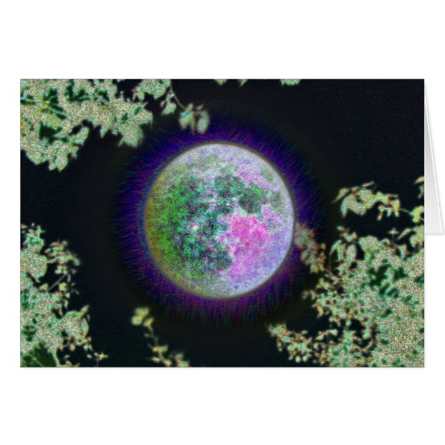 Invert Måne Hälsningskort (Framsidan Horizontal)