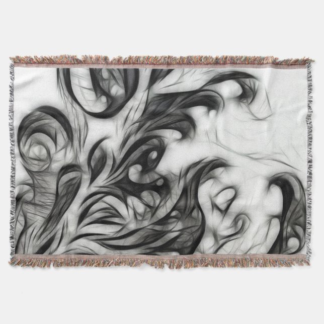 Invertera den ljusnande Blommigten Filt (Framsidan)