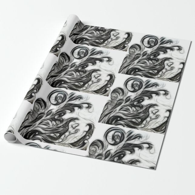 Invertera den ljusnande Blommigten Presentpapper (Utrullad)