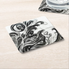 Invertera den ljusnande Blommigten Underlägg Papper Kvadrat