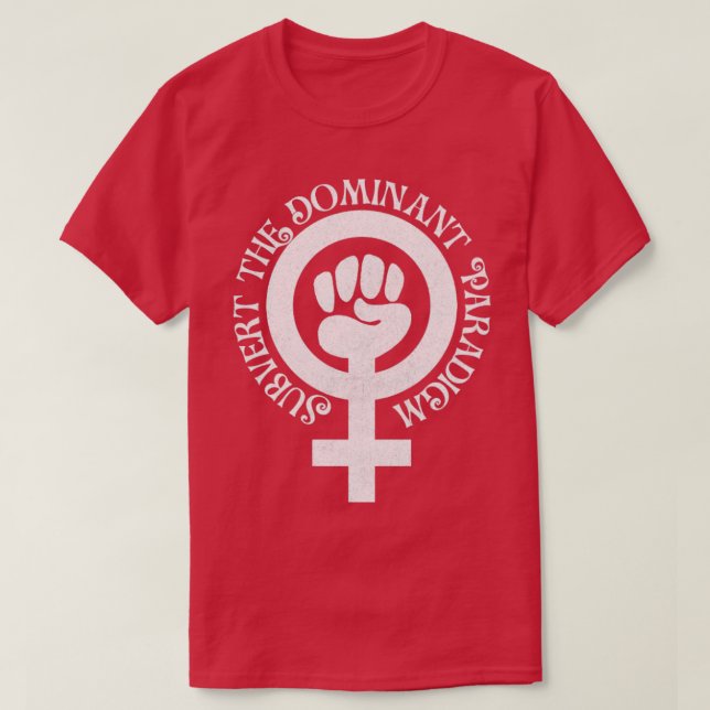 Invertera det dominerande paradigmvit t shirt (Design framsida)