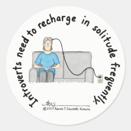 Invertera grunden: Recharge-etikett Runt Klistermärke