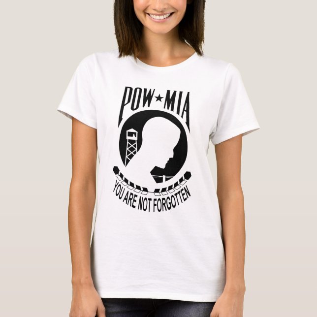 Inverterad damT-tröja för POW MIA T-shirt (Framsida)