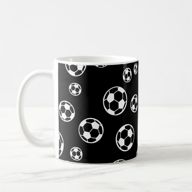 Inverterad fotboll/Fotboll Färg Boll Mönster Kaffemugg (Vänster)