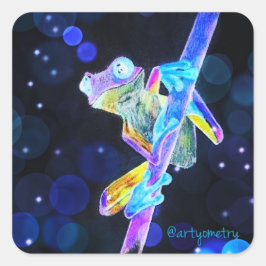 Inverterad groda fyrkantigt klistermärke