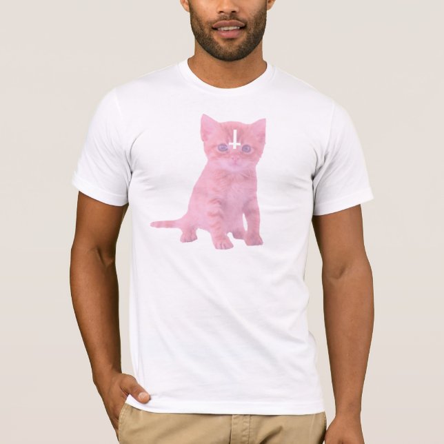 Inverterad Kor Kitten Bella Canvas Shirt T-shirt (Framsida)