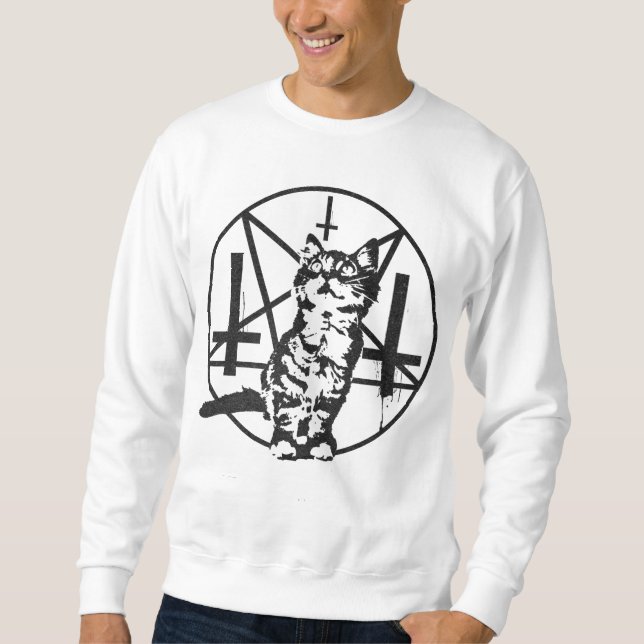 Inverterad kor- & Pentagramkattungetröja Sweatshirt (Framsida)