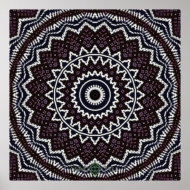 Inverterad Mosaik Mandala 2 Poster (Framsidan)