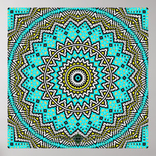 Inverterad Mosaik Mandala 2 Poster