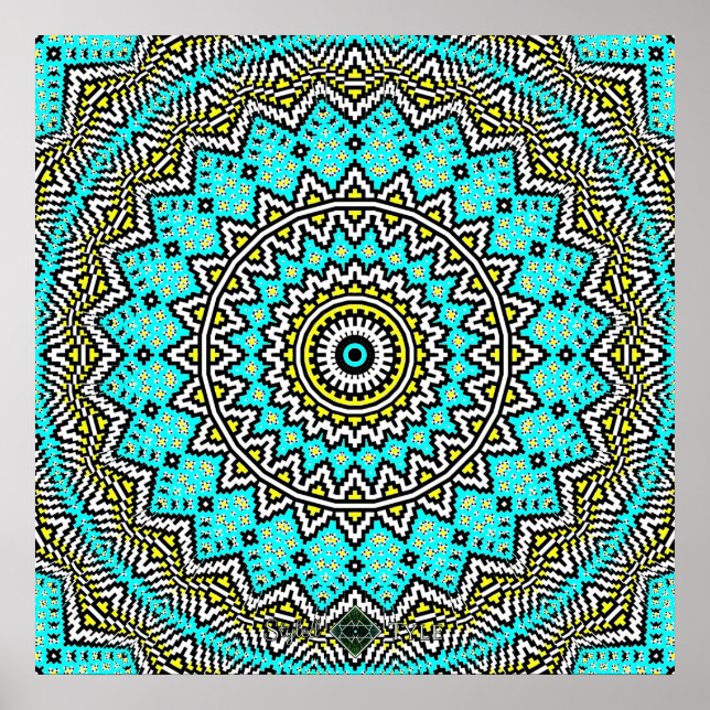 Inverterad Mosaik Mandala 2 Poster (Framsidan)