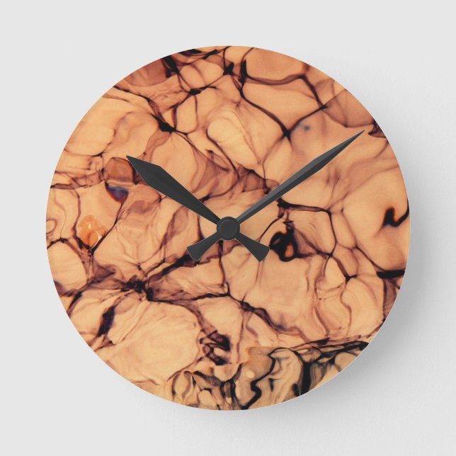 Inverterad mousserande blå Vatten Rund Klocka (Framsida)