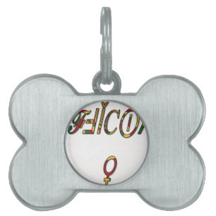 Inverterad "OFFICIELL female Symbol Art Skriv ut ID-bricka Husdjur