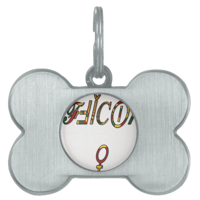 Inverterad "OFFICIELL female Symbol Art Skriv ut ID-bricka Husdjur (Framsidan)
