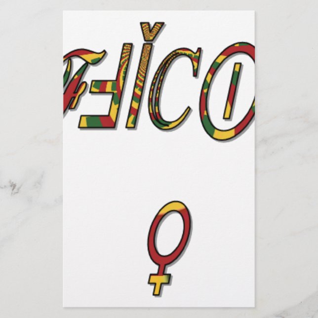 Inverterad "OFFICIELL", kvinnlig symbol Skriv ut Brevpapper (Framsida)