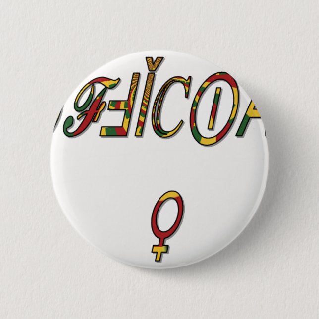 Inverterad "OFFICIELL", kvinnlig symbol Skriv ut Knapp (Framsida)