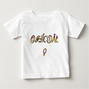 Inverterad "OFFICIELL", kvinnlig symbol Skriv ut Tee Shirt