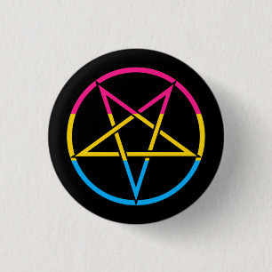 Inverterad pansexual flaggapentagram knapp
