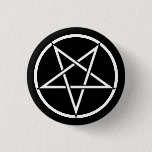 Inverterad pentagram (bakgrundsfärganpassadet) knapp