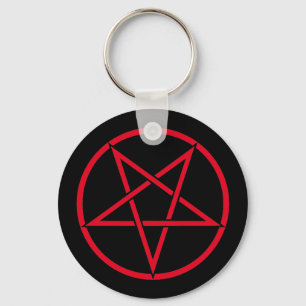 Inverterad pentagram (pentagramfärganpassadet) nyckelring