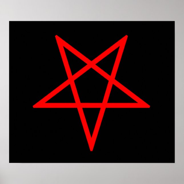 Inverterad röd Pentagram Poster (Framsidan)
