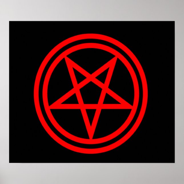 Inverterad röd Pentagram Poster (Framsidan)