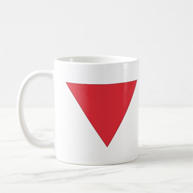 Inverterad röd triangel kaffemugg (Vänster)