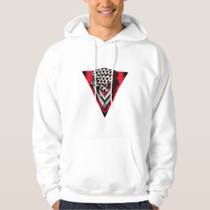 Inverterad röd triangel keffiyeh hoodie