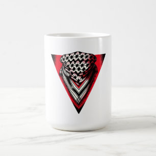 Inverterad röd triangel keffiyeh kaffemugg